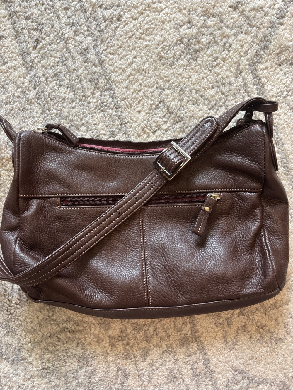 Stone & Co. Dark Brown Leather Bag with Gold Plaque - Picture 8 of 8